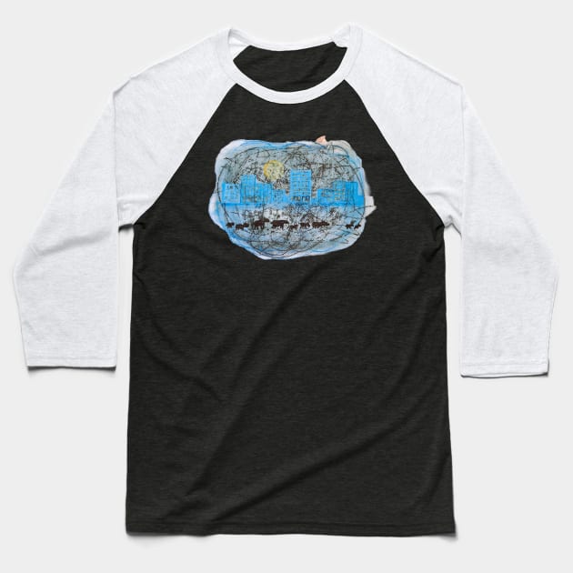 climate change city pollution Baseball T-Shirt by JAHART001